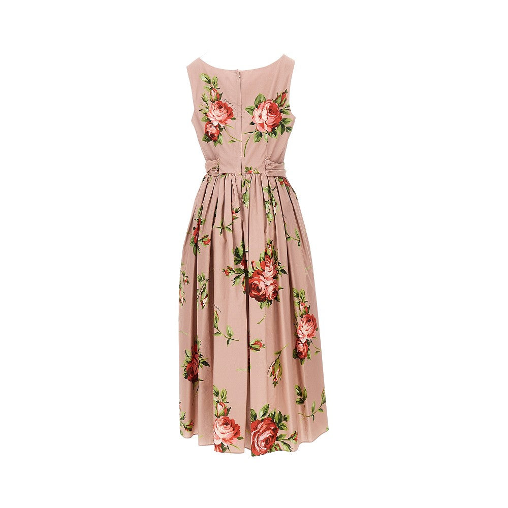 DOLCE&GABBANA 40 bouquet print cotton midi dress