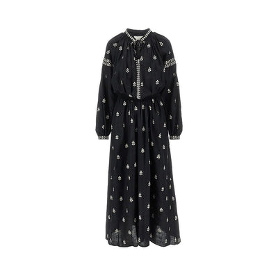 rodilia embroidered silk dress