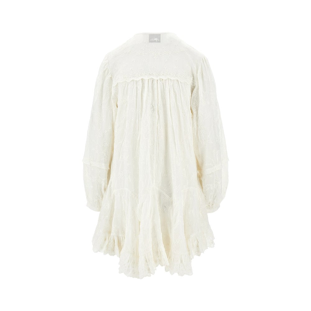ISABEL MARANT 38 embroidered cotton and silk short dress
