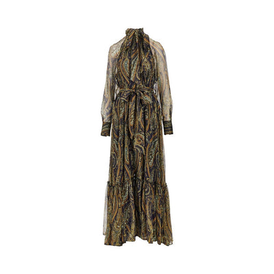 paisley silk creponne maxi dress