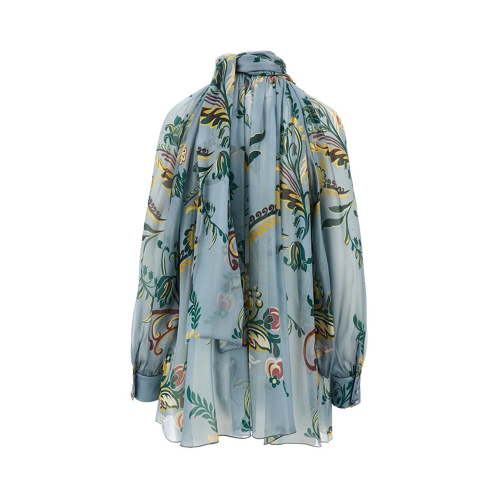 ETRO 40 blusa in seta con motivo narcisi