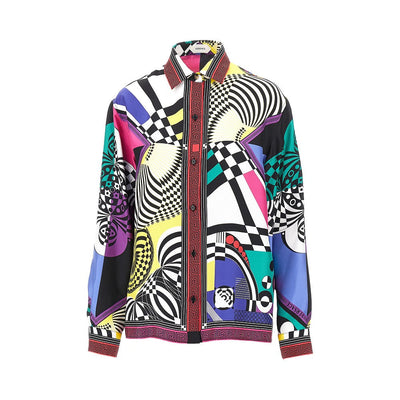 printed silk twill shirt