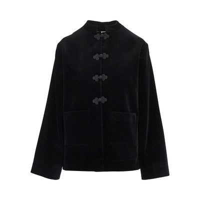 pankou closure velvet jacket