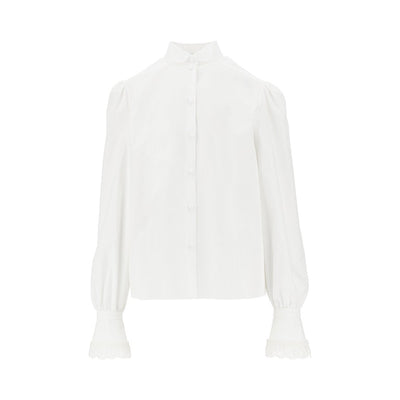 poplin shirt with tulle trimmings