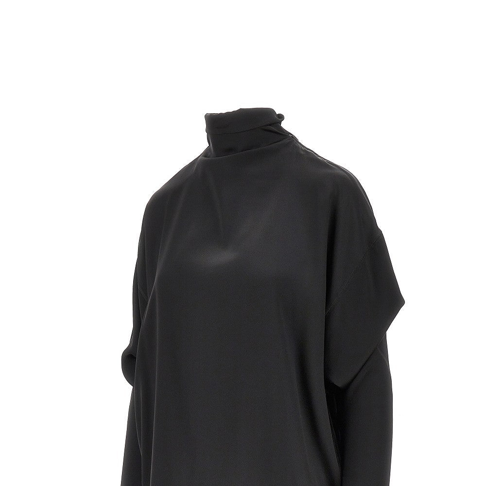 PHOEBE PHILO 40 stretch satin blouse with knotted neck