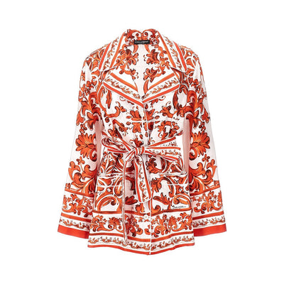maiolica print silk vanity shirt