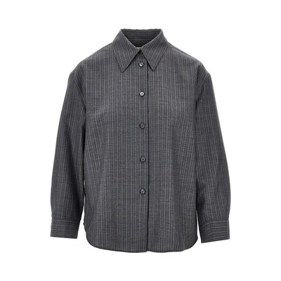 wool shirt with pin-striped motif