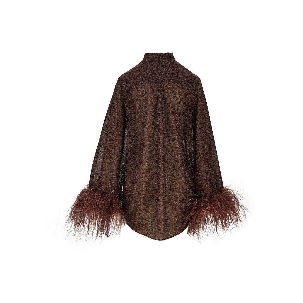 OSEREE SWIMWEAR S-M lumière shirt with feathers