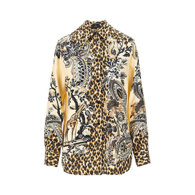 animalier paisley silk twill shirt