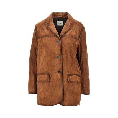 suede leather single-breasted jacket