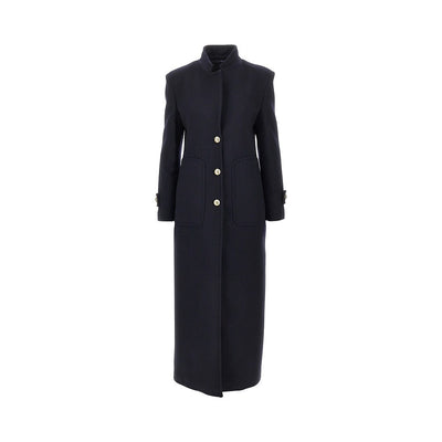 cloth single-breasted long coat