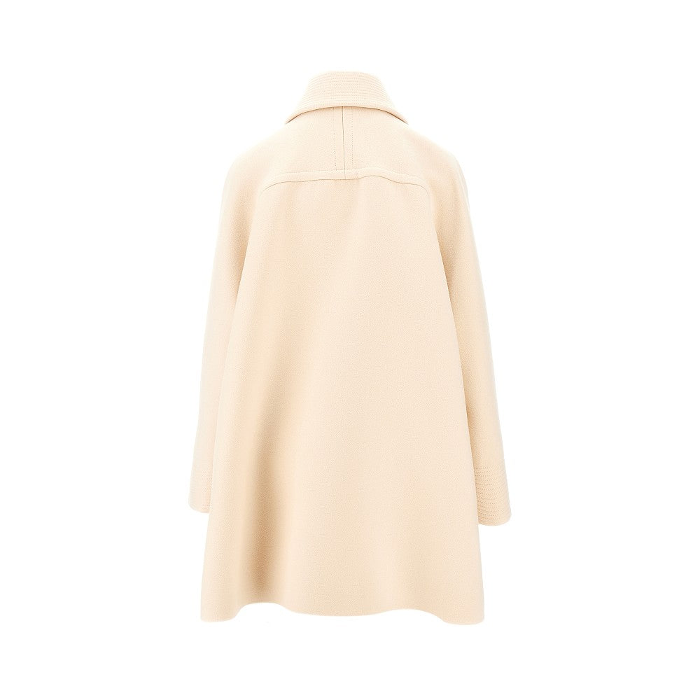 VALENTINO 40 wool drap peacoat with vgold details