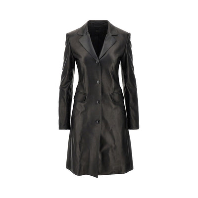 nappa leather single-breasted coat