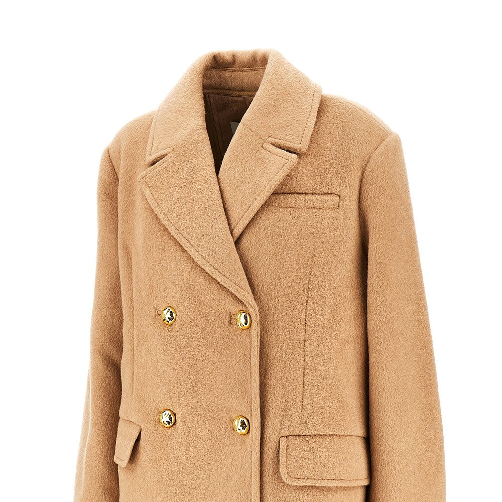 GANNI XXSXS wool-blend oversized double-breasted peacoat