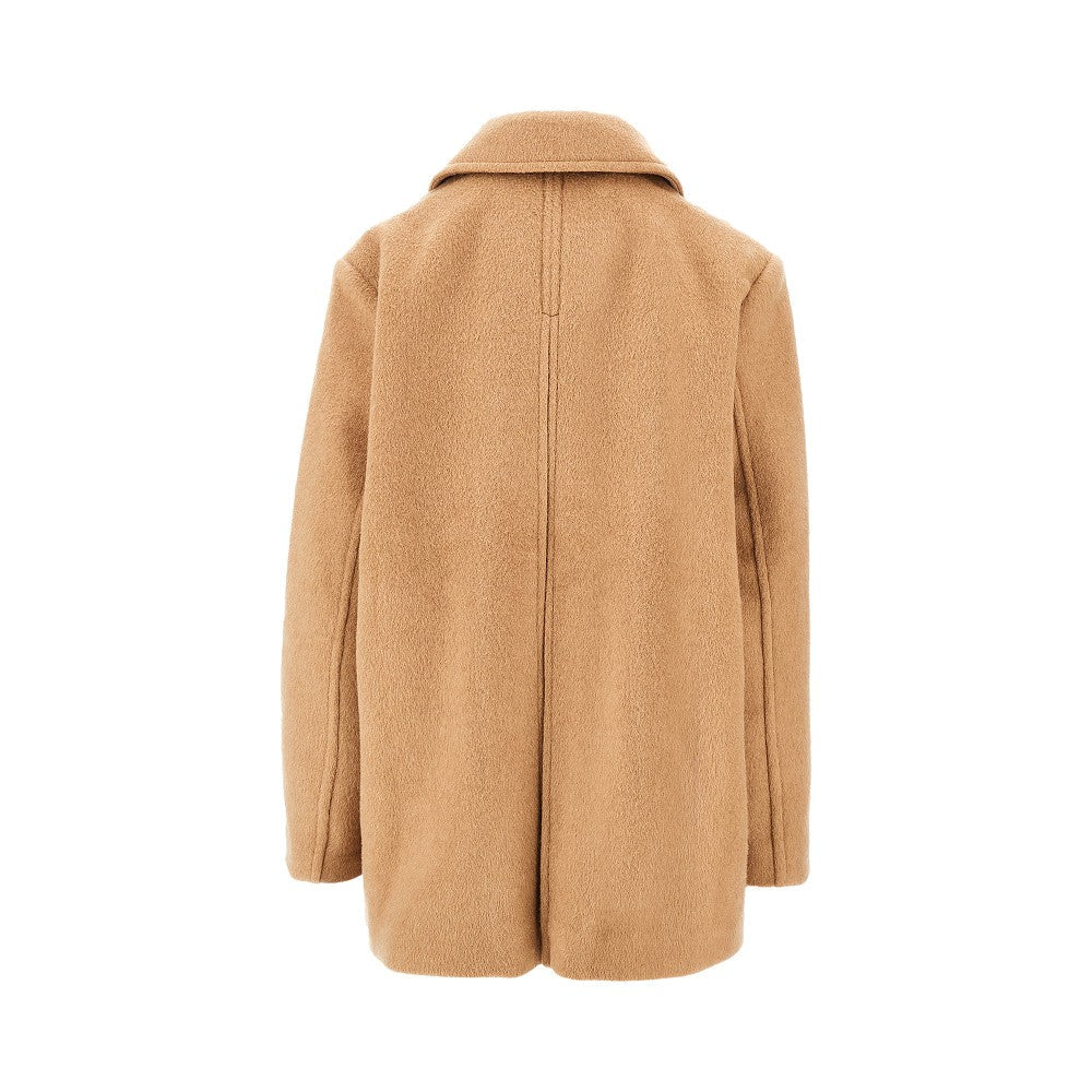 GANNI XXSXS wool-blend oversized double-breasted peacoat