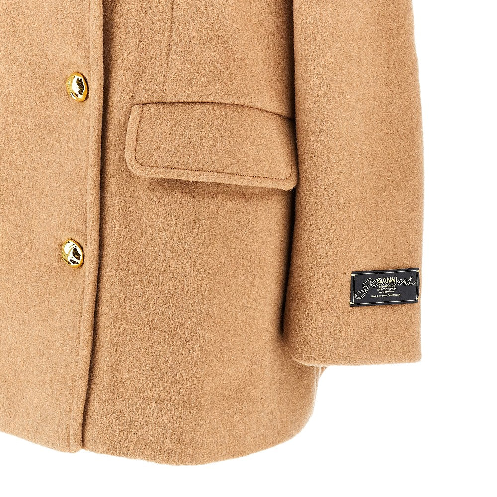 GANNI XXSXS wool-blend oversized double-breasted peacoat