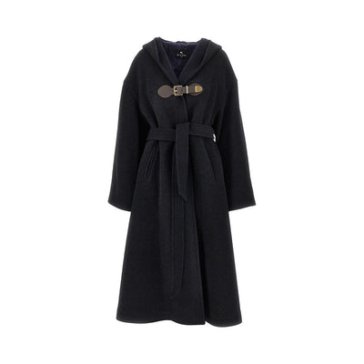 wool-blend oversized coat