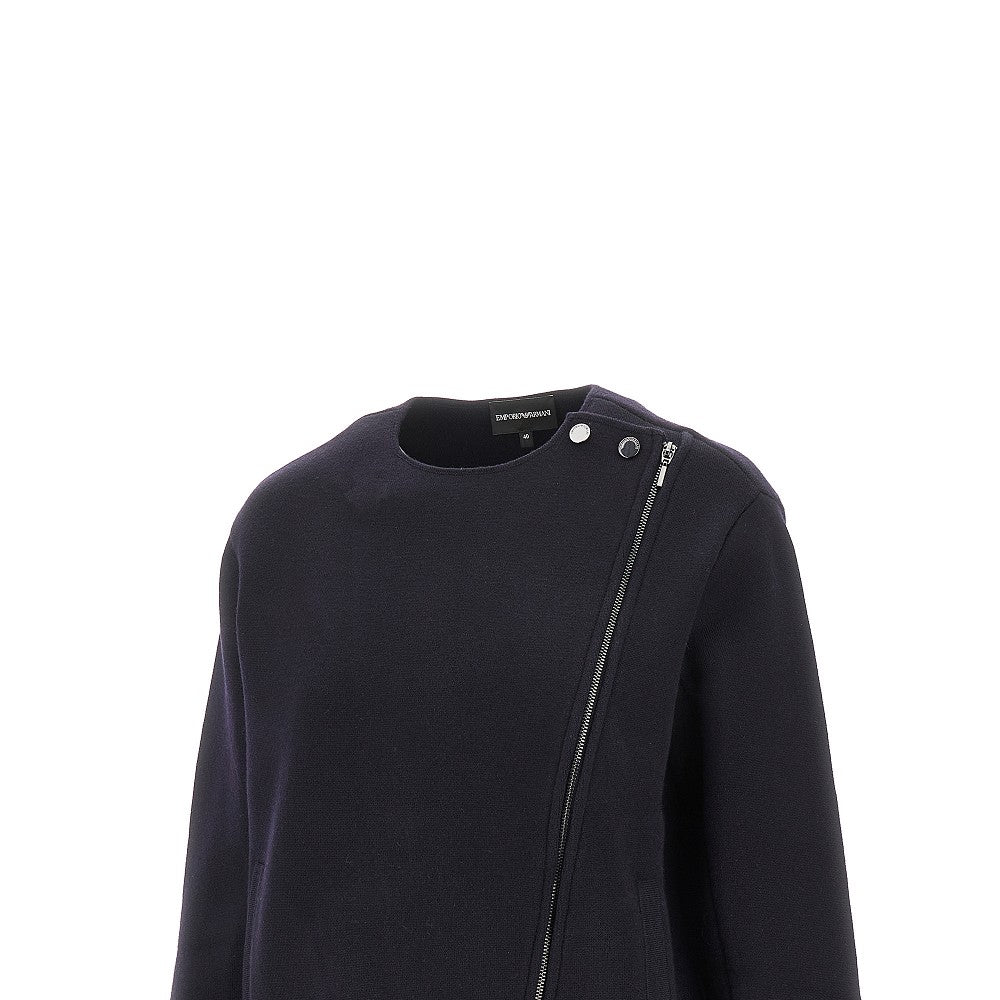 EMPORIO ARMANI 46 knitted jacket with zip closure