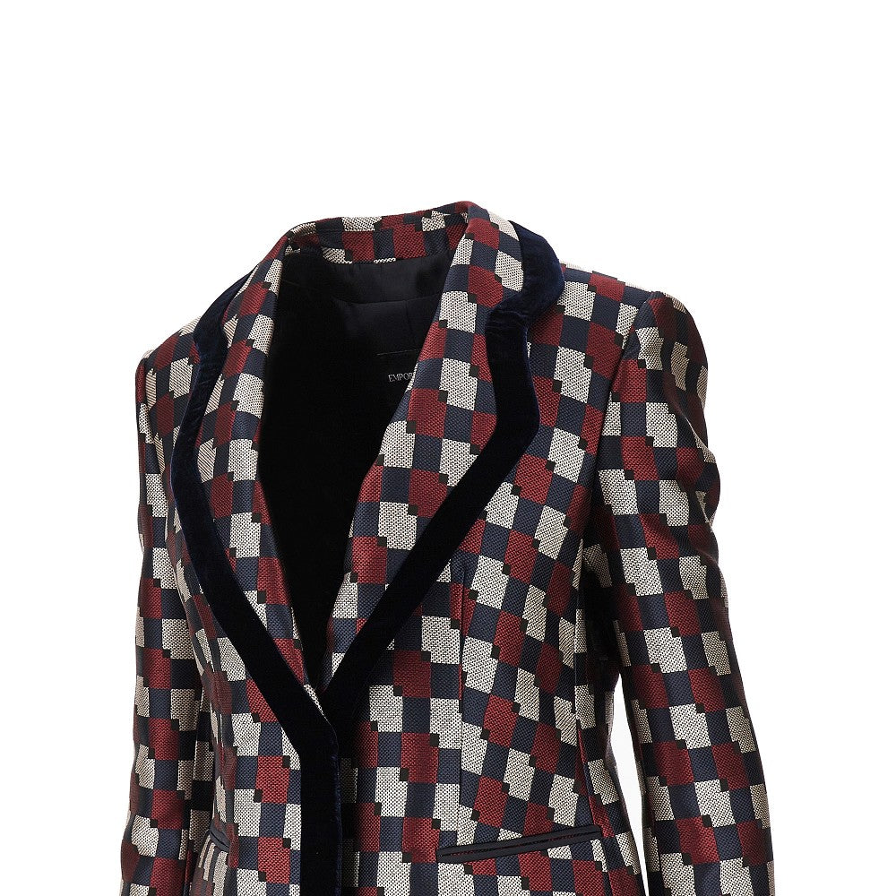 EMPORIO ARMANI 42 jacquard jacket with velvet trimmings