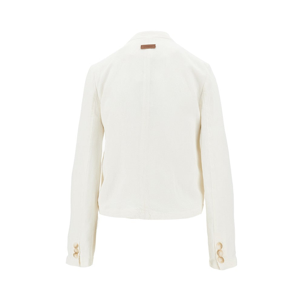 EMPORIO ARMANI 40 garment-dyed denim jacket