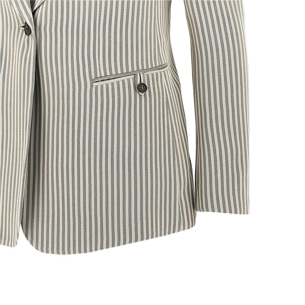 EMPORIO ARMANI 40 icon striped crepe single-breasted jacket