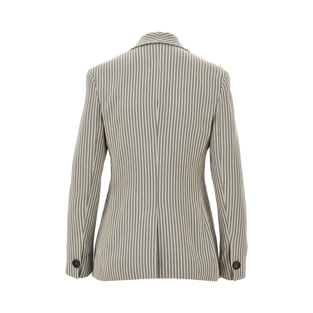 EMPORIO ARMANI 40 icon striped crepe single-breasted jacket