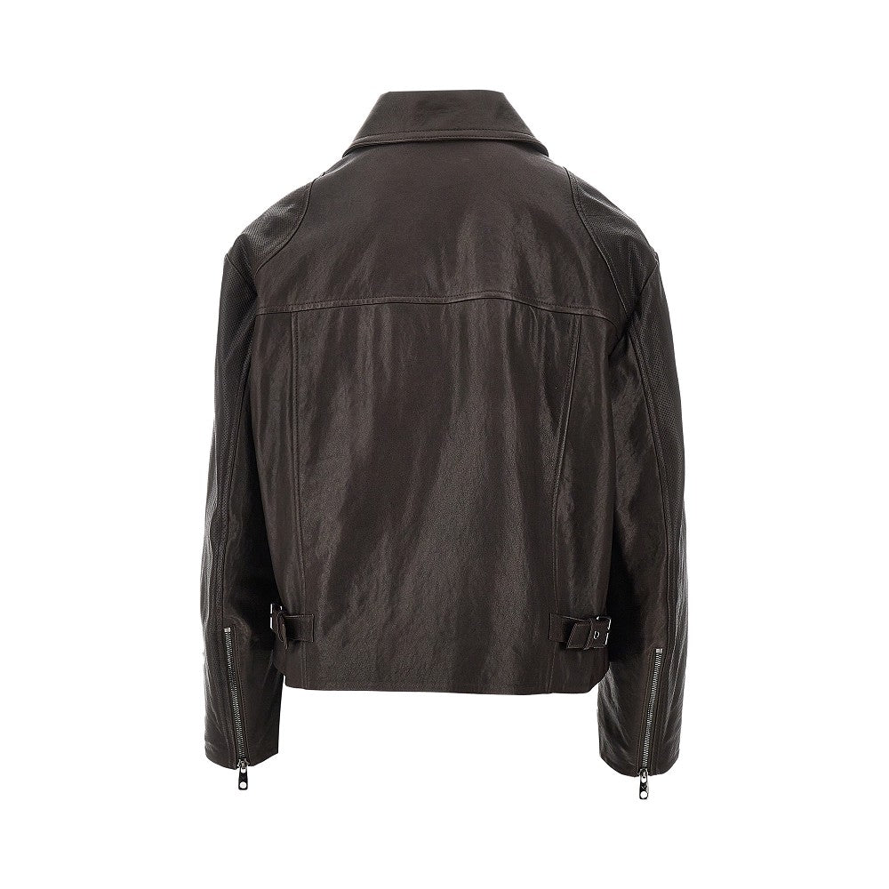 EMPORIO ARMANI 40 leather biker jacket