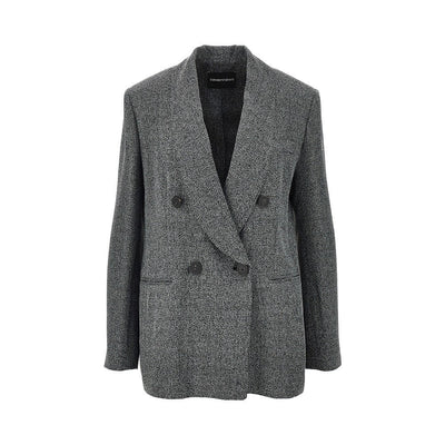 mouliné fabric double-breasted jacket
