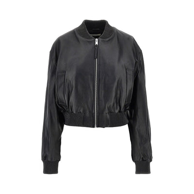 hannan leather bomber jacket