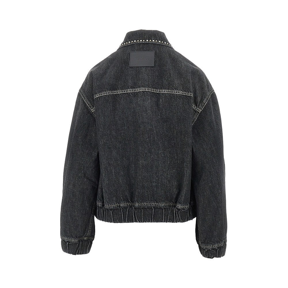 VERSACE 40 denim blouson with studs and crystals