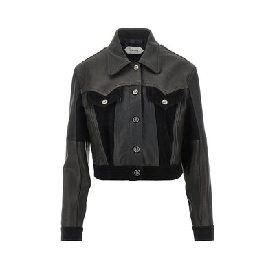 cropped leather jacket