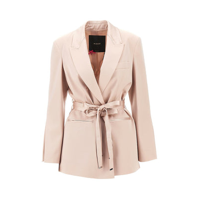 satin jacket with belt