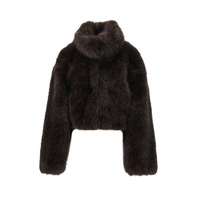 faux fur cropped jacket
