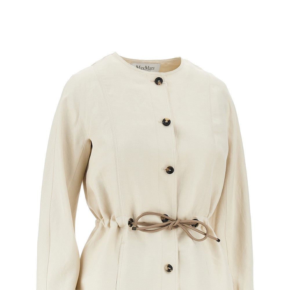 MAX MARA 40 linen and silk jacket with drawstring