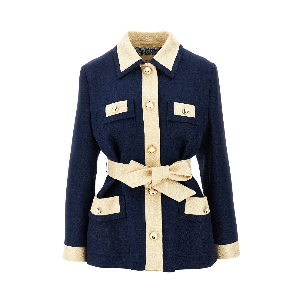 VALENTINO 46 canvas jacket with belt