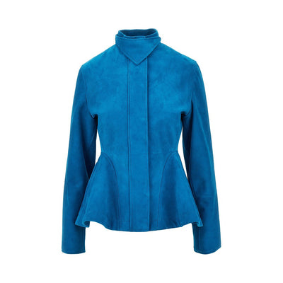 suede leather peplum jacket