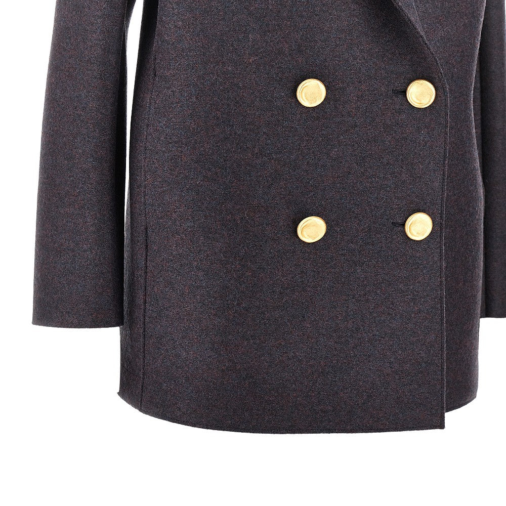 HARRIS WHARF LONDON 46 pressed wool double-breasted peacoat