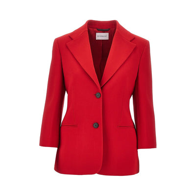 single-breasted jacket with 3/4 sleeves