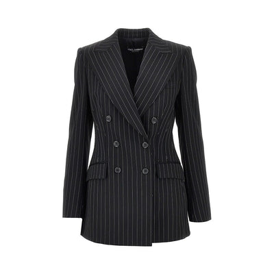 pinstriped wool double-breasted jacket