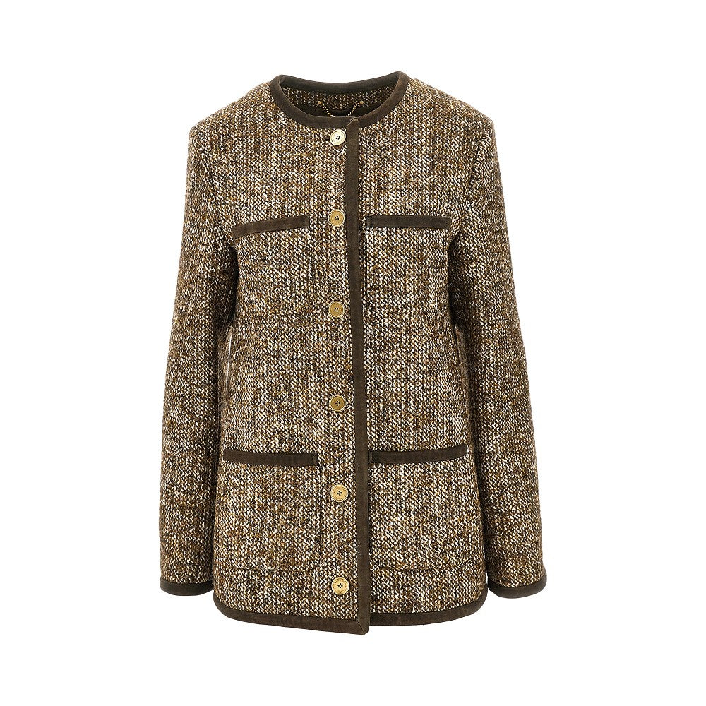 GOLDEN GOOSE 42 tweed long boxy jacket
