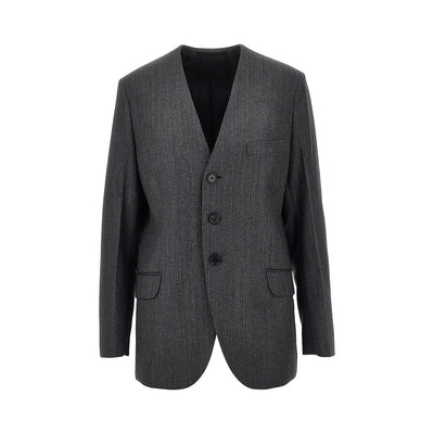 pinstriped wool tailored jacket