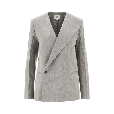 suna cotton and linen asymmetrical jacket