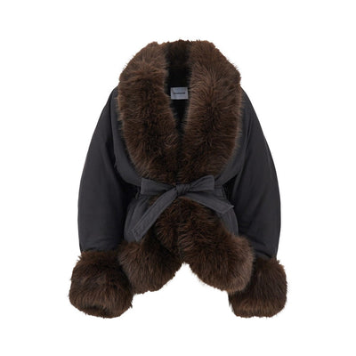 brina padded jacket with faux fur