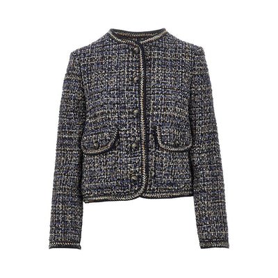 wool-blend tweed jacket