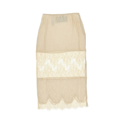 jacquard and lace midi skirt