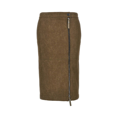 faux nubuck leather pencil skirt