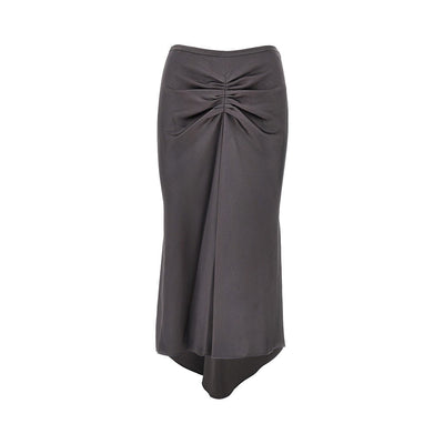 crepe back satin midi skirt