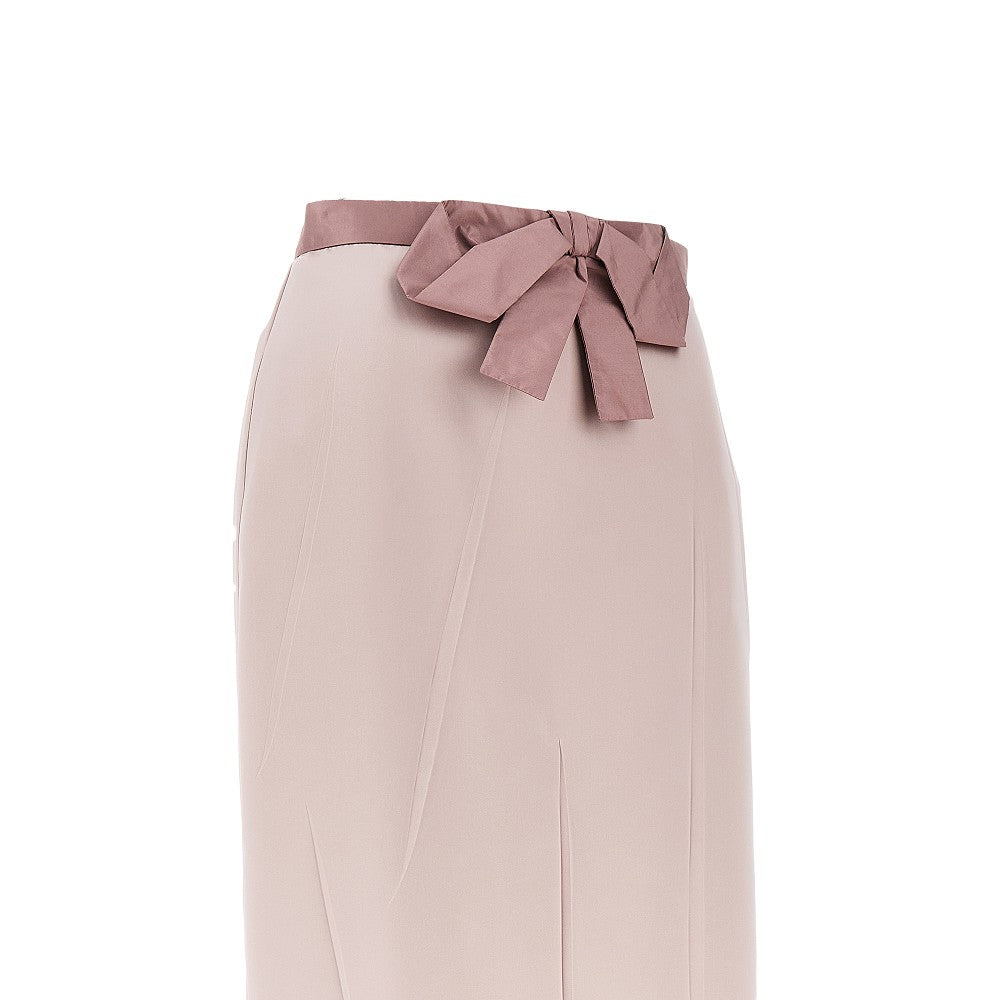 VALENTINO 40 satin midi skirt with bow