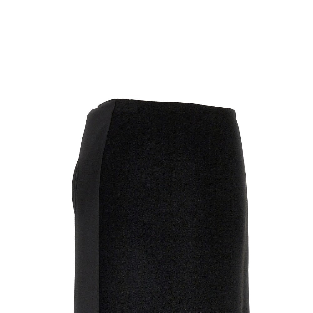 JIL SANDER 36 velvet and satin double midi skirt