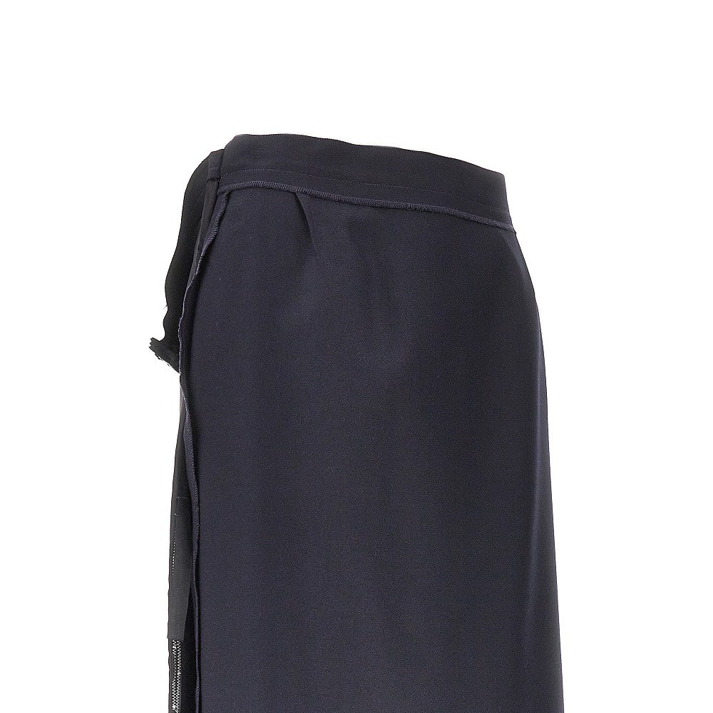 MAISON MARGIELA 42 wool-blend skirt with satin panel